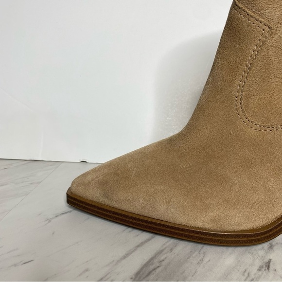 New! Vince Camuto Gredile Tan Suede Pointy Toe Bootie 11M - Picture 10 of 16
